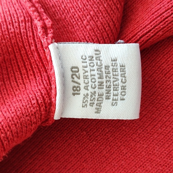 Dressbarn Sweater Size 18/20 Red Knit V-Neck Valentine's Christmas Festive - Picture 11 of 12